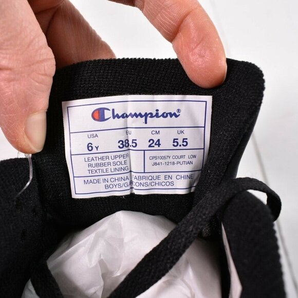 Champion Court Low Sneaker Leather CPS10057Y Black - Picture 2 of 7